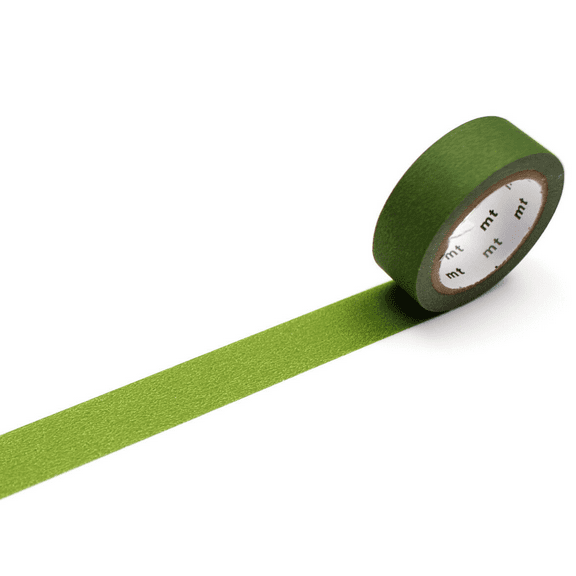 MT Solid Matte Washi Paper Masking Tape [Produced in Japan]: 3/5 in. x 23 ft. (Matte Olive Green)