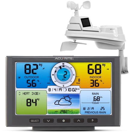 AcuRite Iris® (5-in-1) Wireless Home Weather Station, Indoor/Outdoor Temperature, Humidity, Wind, and Rain (01529M)