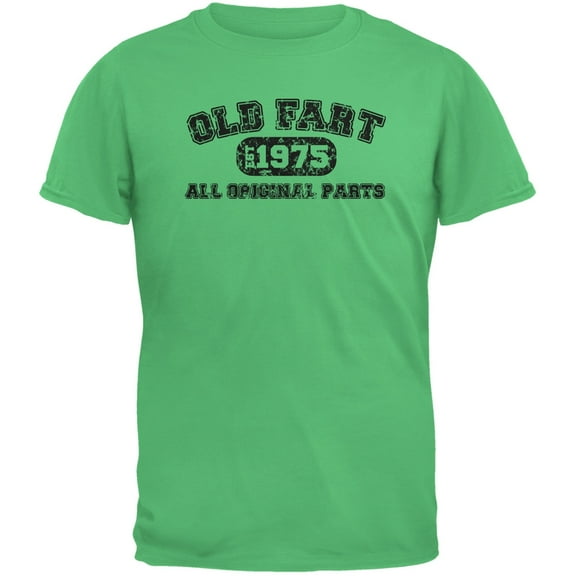 Old Fart Original Parts 1975 Funny Irish Green Adult T-Shirt - Large