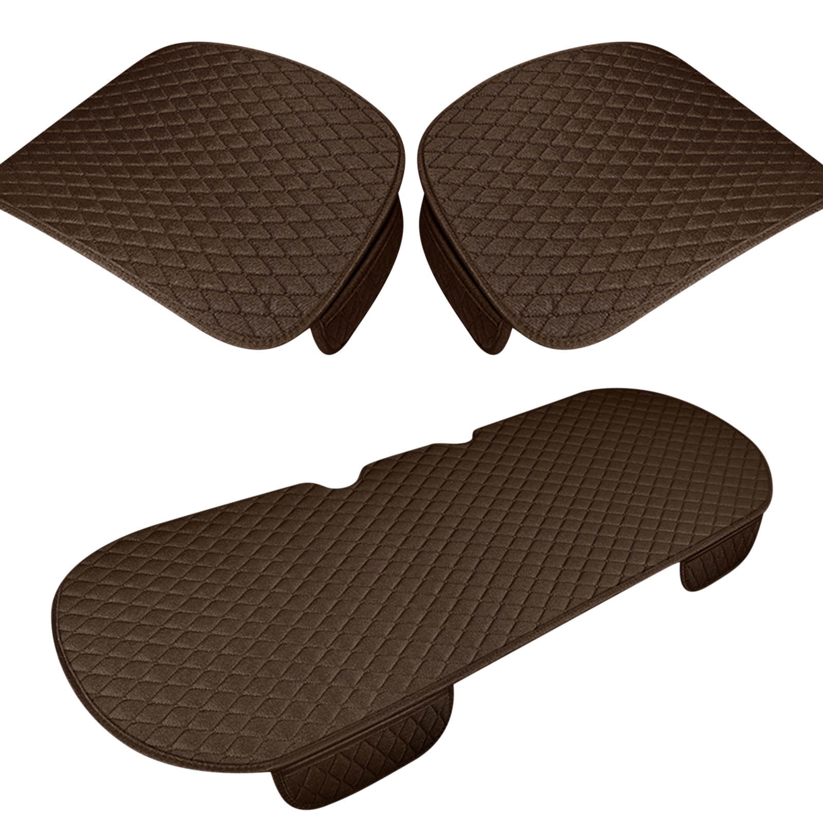 Yatlte Linen Car Seat Covers Cushion with Storage Pocket, Luxury Include Front Car Seat Protector and RearCar Seat Cushion, Compatible with 95% Vehicles, Fit for Cars Truck SUV