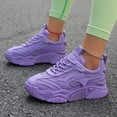 thumbnail image 5 of AUDeals Women Chunky Platform Sneakers, Colorblock Casual Shoes, Breathable Walking Shoes with Glitter Detail (Purple, 6), 5 of 9