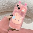 thumbnail image 5 of Vibrant Cartoon Creatures Phone Case - 3D Transparent Design, Wavy Border, Soft Cover, Compatible with iPhone 15, 14, 13, 12, 11 Pro Max, XS Max, X, XR - Cute Pink Rabbit, Green Frog, Brown Bear Desig, 5 of 5