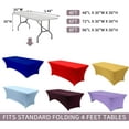 thumbnail image 3 of Mds Pack of 10 Rectangular Stretch 4ft Spandex Table Cover Tablecloths for Wedding - Royal Blue, 3 of 5