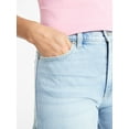 thumbnail image 5 of Time and Tru Women's High Rise Denim Shorts, 5" Inseam, Sizes 0-20, 5 of 6