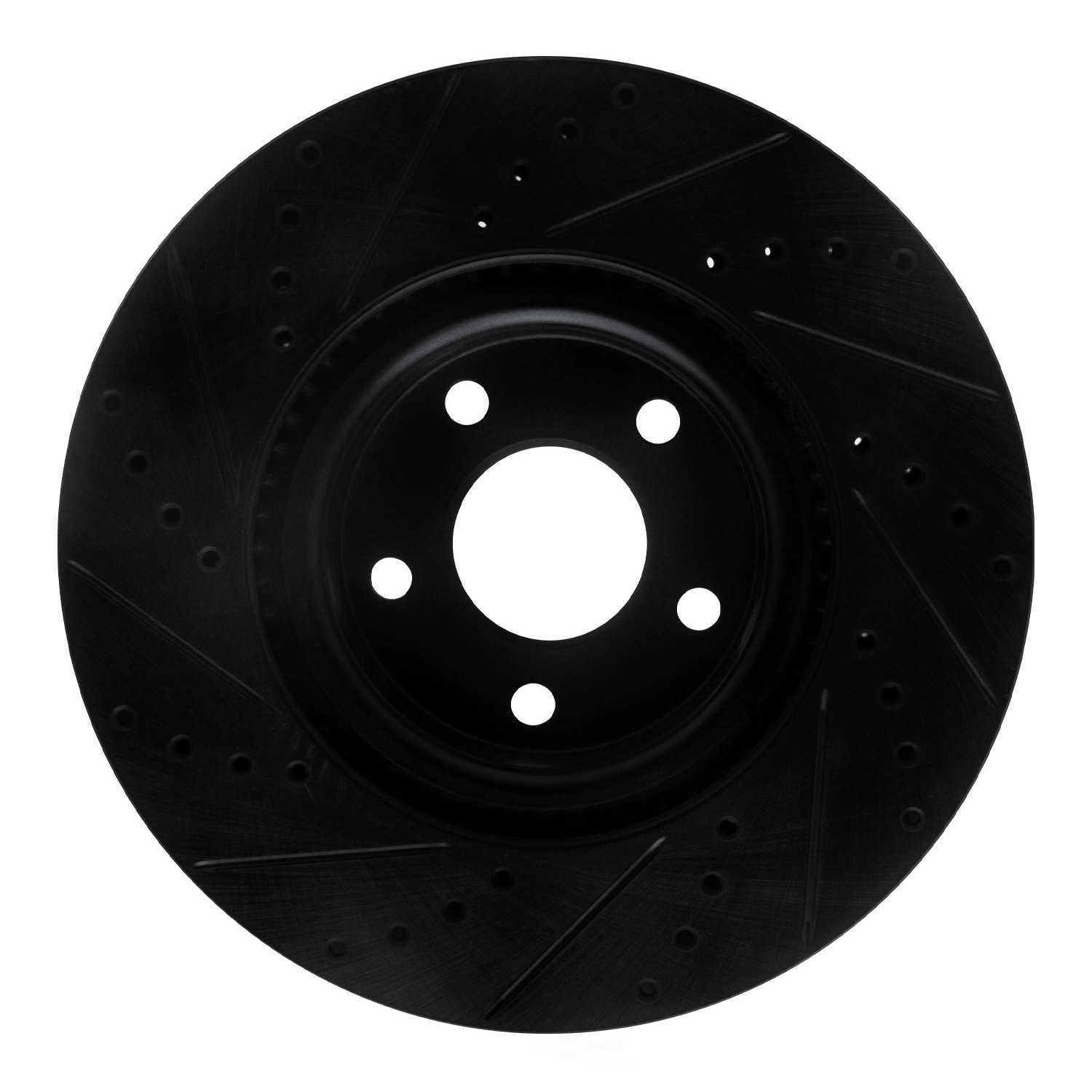 Dynamic Friction Company 633-54281R DFC Brake Rotor - Drilled And Slotted - Black