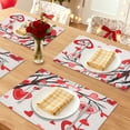 thumbnail image 2 of Red Pink Love Hearts Placemats Set of 6, Happy Valentine's Day Dining Table Place Mats Home Kitchen Decor Love 17.7*11.8inch, 2 of 6