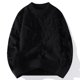 thumbnail image 3 of Kalauyu Distressed Crewneck Sweater Vintage Cable Knit Long Sleeve Men's Crewneck Pullover, 3 of 8