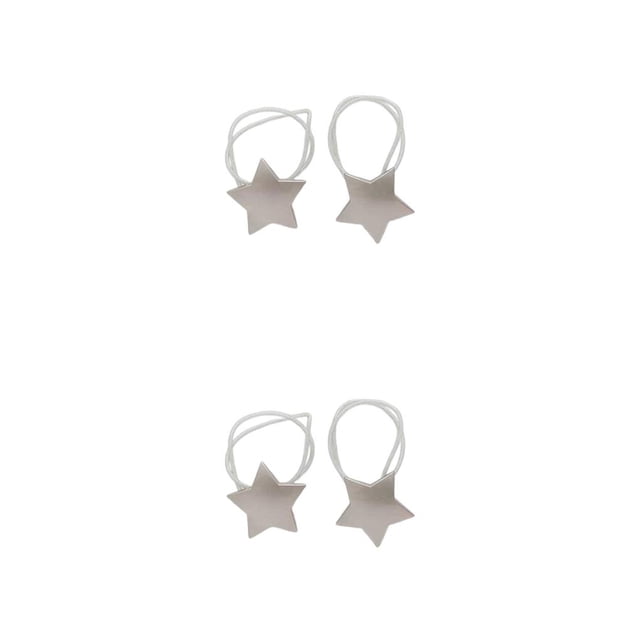 Moyic 1 par de alzapaños de cortina, soporte de hebilla decorativa, decoración de Clip acoplable, conector sin perforaciones, correa Estrella plateada 2piezas