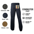 thumbnail image 2 of Weatherproof Men's Navy Brown Charcoal Pant Stretch Fabric The Commuter Pants, 2 of 14