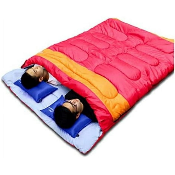 Practical Double Person Sleeping Bag Outdoor Camping Adult Sleeping Bag Lover Couple Travel Warm Weather Use Sleeping Bag