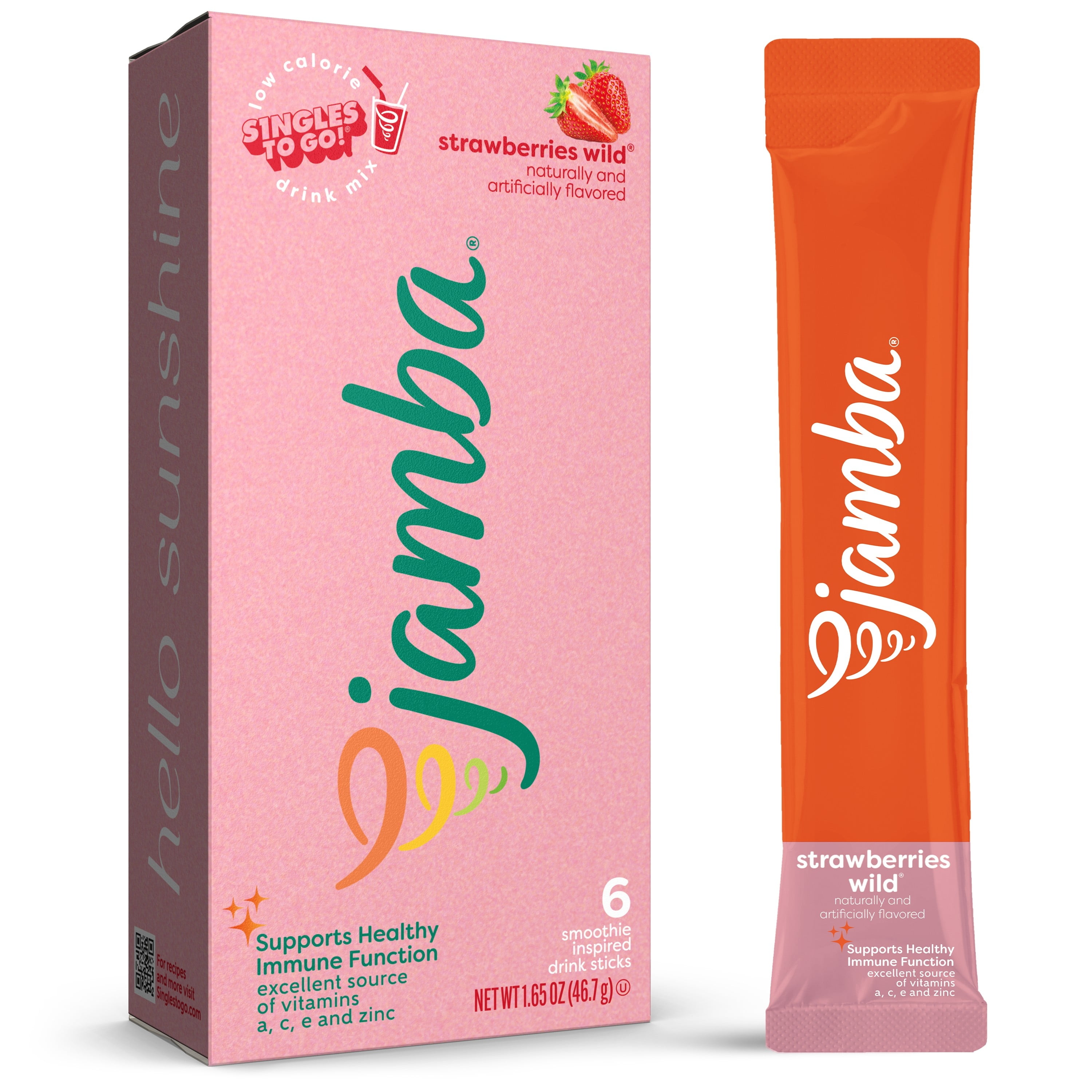 JAMBA Strawberries Wild & JAMBA Razzmatazz 6ct Singles To Go Drink Mix Sticks