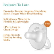 Evenflo Balance + Stage 1 Cylindrical Silicone Baby Pacifiers for Ages 0 Months+, Pack of 6