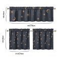 thumbnail image 6 of Kitchen Curtains 24 Inch Short - 3 Panel Set, Gothic Celestial Sun and Moon Print, Mystical Starry Night Astrology Aesthetic, Rod Pocket Window Curtain, Easy Wash, 6 of 6