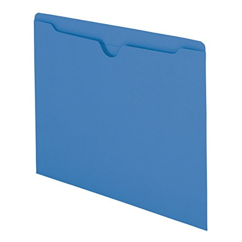 Colored File Jackets W/reinforced 2Ply Tab, Letter, 11pt, Blue, 100