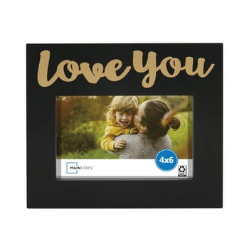 Mainstays 4" x 6" Love You Sentiment op Picture Frame, Black
