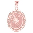 thumbnail image 1 of JackAni 14k Rose Gold Magnificent Filigree Frame Leo Oval Pendant, 1 of 5