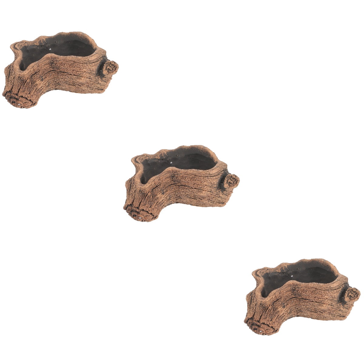 3pcs Vintage Style Flower Pots Set, Multi-Use Garden , Imitation Tree Stump Flowerpot for Indoor Outdoor Planting