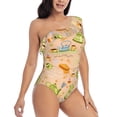 thumbnail image 3 of Haiem Scandinavian Style Hygge Women's One Piece Swimsuits Tummy Control One Shoulder Bathing Suits Ruffle Swimwear-Small, 3 of 8
