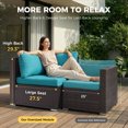 thumbnail image 5 of RADIATA 7-Piece Patio Furniture Set with Fire Pit Table, Outdoor Sectional with Fire Pit Table, Patio Couch Set with Fire Pit Table, Patio Furniture Set Outdoor Sectionals,Espresso/Aqua, 5 of 10