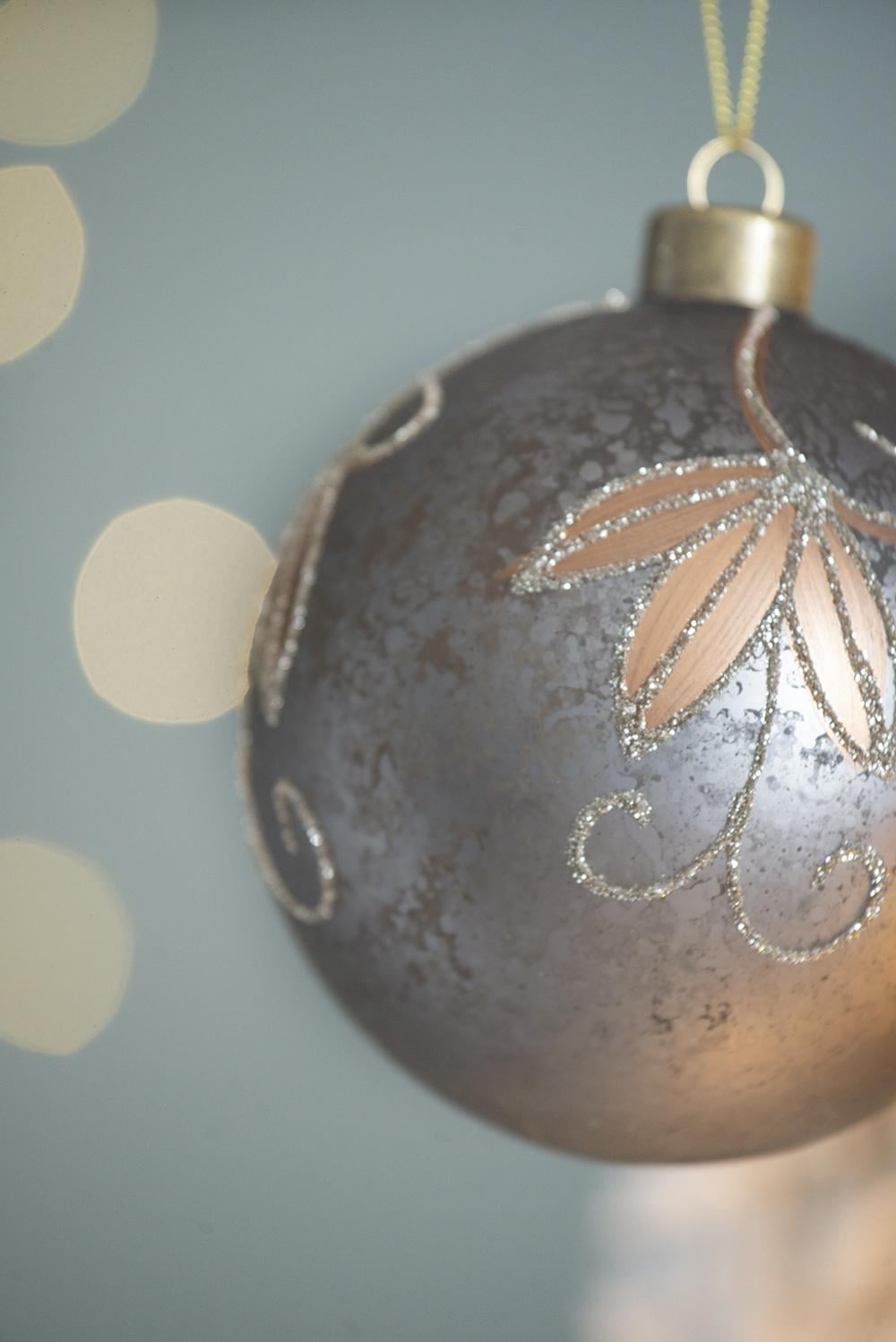 Set of 6 Glass Christmas Ball Ornaments with Glitter and Painting Design by Riccardo Tree Decor