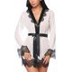 thumbnail image 1 of Traje de Kimono de Encaje para Mujer, Lencería Transparente , Conjunto de Babydoll de Chemise METRO Soledad Bata estilo kimono de encaje para mujer, 1 of 10