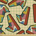 thumbnail image 2 of Ambesonne Colorful Fabric by the Yard Upholstery, Geometric Style Sneakers, 1 Yard, Pale Peach Multicolor, 2 of 5