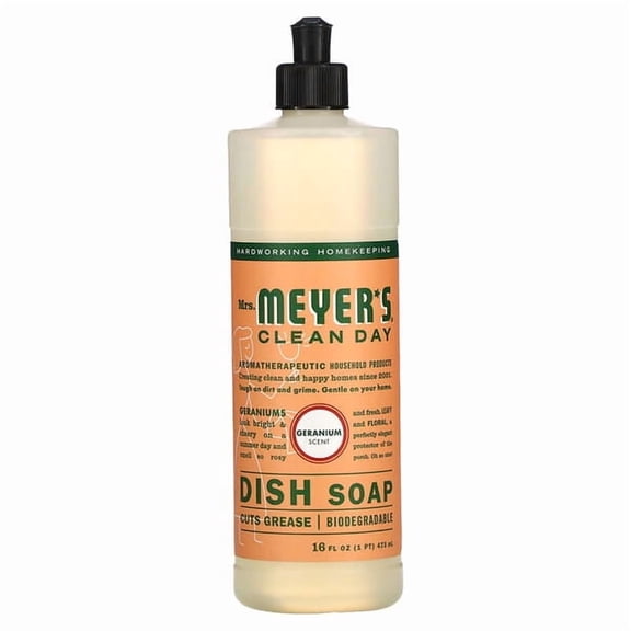 Mrs. Meyers Clean Day, Dish Soap, Geranium, 16 fl oz Pack of 3
