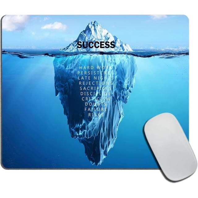 Motivational Quotes Mouse Pad Success Poster Design, Washable NonSlip Rubber Base, Ideal for Wireless Mouse Use, Adds Inspiration and Functionality to Your Desk, 7.9 x 9.5 Inch