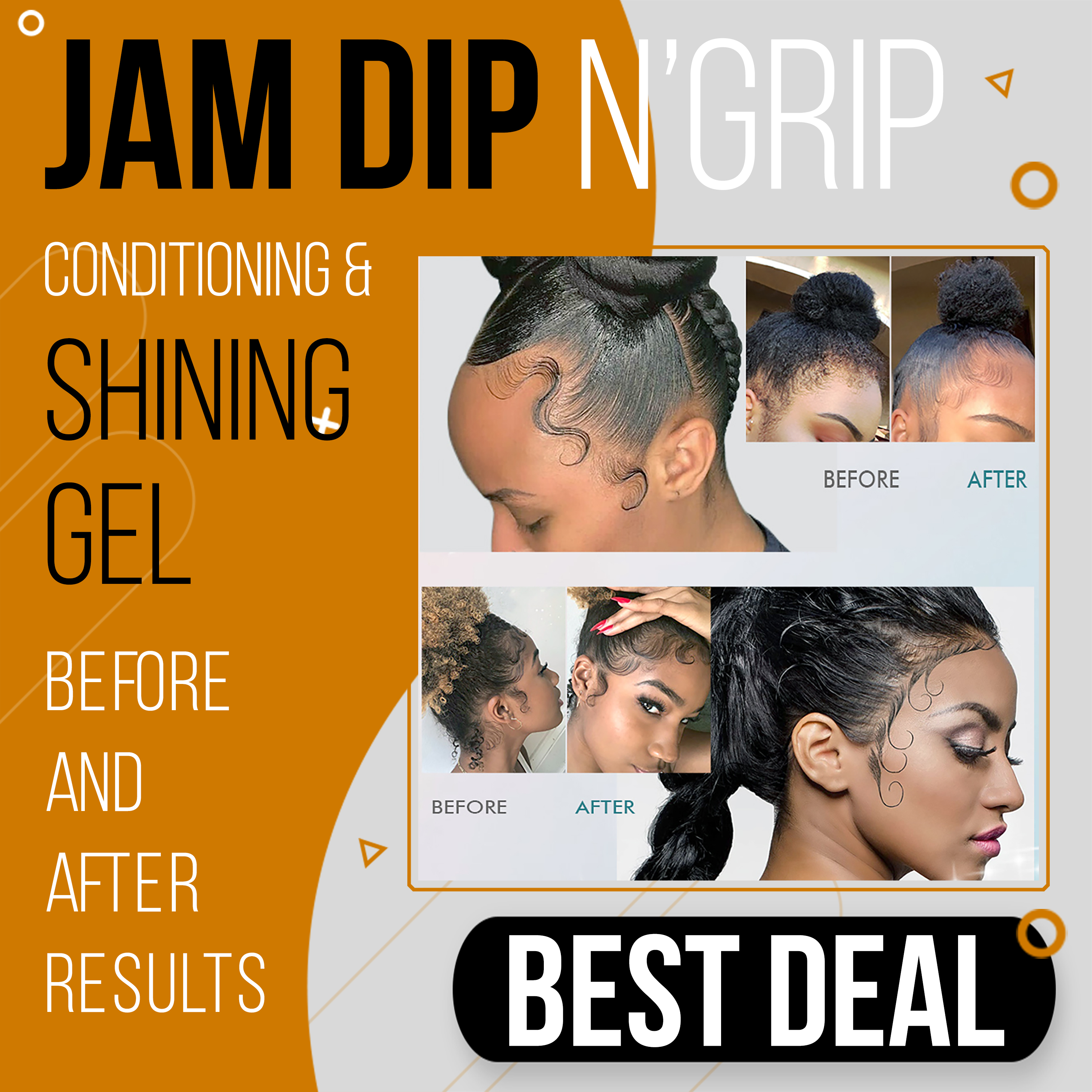 Jam Dip n Grip Coconut and Argan Oil Clarifying Hair Styling Gel 4oz (2 Pack) - Unisex - image 4 of 6