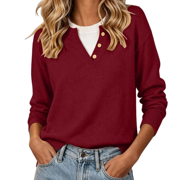 Fewfanhot Womens Sweaters Long Sleeve Pullover Dressy Outfits Loose Fit Business Casual Outfits Fall Fashion Clothes 2026