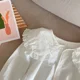 thumbnail image 4 of 2025 New Spring Girls' Shirt Base Top 1-6 Y Kid's Solid Color Bottoming Shirt Childrens Baby Peter Pan Collar Blouse, 4 of 6