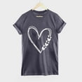 thumbnail image 4 of Ruimatai Happy Valentines Day New Women Shirts Women's Valentine's Day Love Print Round Neck Short Sleeve Top Short Sleeve Round Neck Top/Shirt, 4 of 5