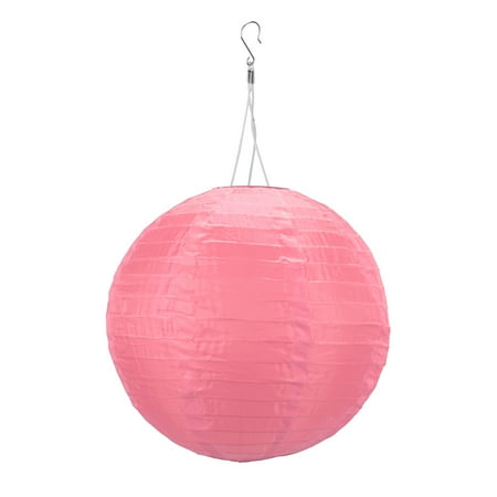

TBOLINE 8 inch LED Round Solar Lantern Waterproof Pendant for Garden Decor (Pink)
