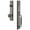 Antique Pewter, variant on Grandeur 849231 Carre Solid Brass Rose Dummy Full Plate "F" Grip Handleset - Nickel