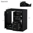 thumbnail image 5 of Dasun 30'' Bathroom Vanity without Sink,Solid Wood Frame Bathroom Storage Cabinet Only, Freestanding Vanity Set with 3 Drawers& Soft Closing Doors, Black, 5 of 5