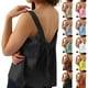 thumbnail image 1 of Blusa de manga larga,Camiseta sin mangas con cuello cuadrado de color liso para mujer, diseño sin mangas y espalda descubierta, tela suave de mezcla de algodón, ropa informal de verano, sopatenor, 1 of 9