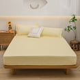 thumbnail image 3 of Maplenight Premium King Size Cooling Fitted Sheet for Hot Sleepers - Solid Color, Machine Washable, Ash Proof, Breathable - Multiple Colors Available Yellow, 3 of 4