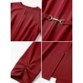 thumbnail image 5 of DARING DIVA Women's Outfit A-Line Keyhole Neck Spring Classy Midi Dresses M Wine Red, 5 of 7
