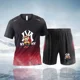 thumbnail image 2 of Conjunto de dos piezas con estampado de osito de peluche con degradado unisex de verano 2024 y patrón de dibujos animados, ropa deportiva informal, 2 of 5