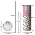 thumbnail image 5 of 20oz Pioneer Flower Skinny Tumblers Stainless Steel Tumbler with Lid and Straw,Vacuum Insulated Double Wall Travel Tumbler Cups with Cleaning Brush for Coffee,Tea, 5 of 6