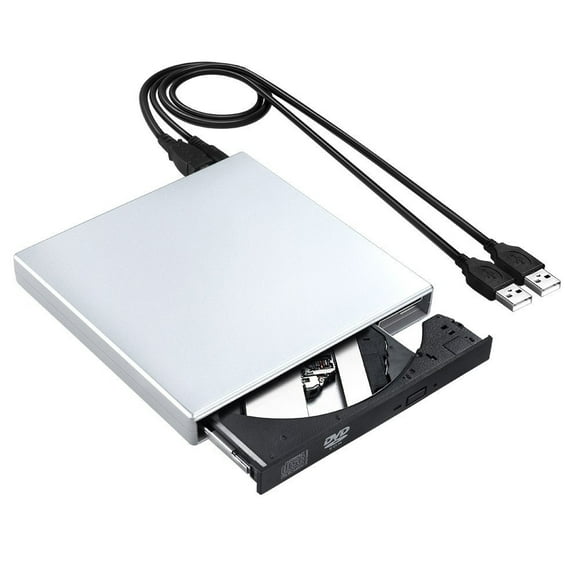 Ultra-Slim USB External CD/DVD Burner Compatible with Mac, MacBook Pro/Air, iMac, and Windows Desktops.