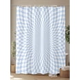 thumbnail image 4 of Fsddascl Blue White Plaid Shower Curtain Set - Standard 72" x 72" Washable Bathtub Curtain with 12 Hooks, Modern Minimalist Geometric Checked Waterproof Fabric Stall Shower Curtains for Bathroom, 4 of 6