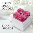 thumbnail image 5 of GLAMOUR BOUTIQUE Preserved Roses in a Box - Valentines Day Gifts for Her & Mom, 4 Roses Flowers Decor for Birthday Gift, Cased in A Square Gift Box with Lid, 4” x4” x5 - Pink, 5 of 5
