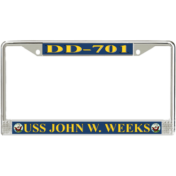 USS John W. Weeks DD-701 License Plate Frame