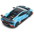 thumbnail image 5 of Lamborghini Huracan STO Blue with Black Top and Orange Accents 1/64 Diecast Model Car by Pop Race, 5 of 5
