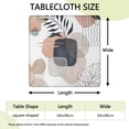 thumbnail image 2 of Blue Boho Abstract and Plant Pattern Square Fitted Tablecloth with Elastic Edge,Square Table Cover,Washable Elastic Table Cover for Home Kitchen Party Decor 34"x34", 2 of 6