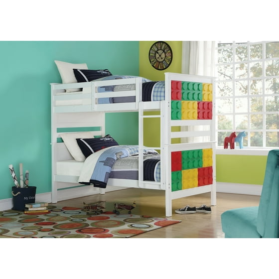 Acme Playground Twin Over Bunk Bed In Multi Color Com