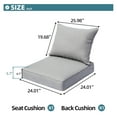 thumbnail image 6 of XIZZI Luxury Outdoor Sofa Cushion for Patio Furniture, 24*24*5.7 Deep Seat Cushions and Back Cushion Set for Wicker Chair, Water Resistant Fade Resistant, Grey, 6 of 6