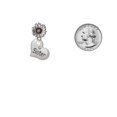 thumbnail image 3 of Delight Jewelry Silver-tone Large ''Sister'' Heart with Clear Crystal - Two-tone Daisy Flower Post Earrings, 3 of 4