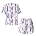 thumbnail image 5 of Naloa Lavender Flowers Women's Short-Sleeved Pajama Set, Loungewear, Summer pajamas, Breathable Cozy - 4X-Large, 5 of 9